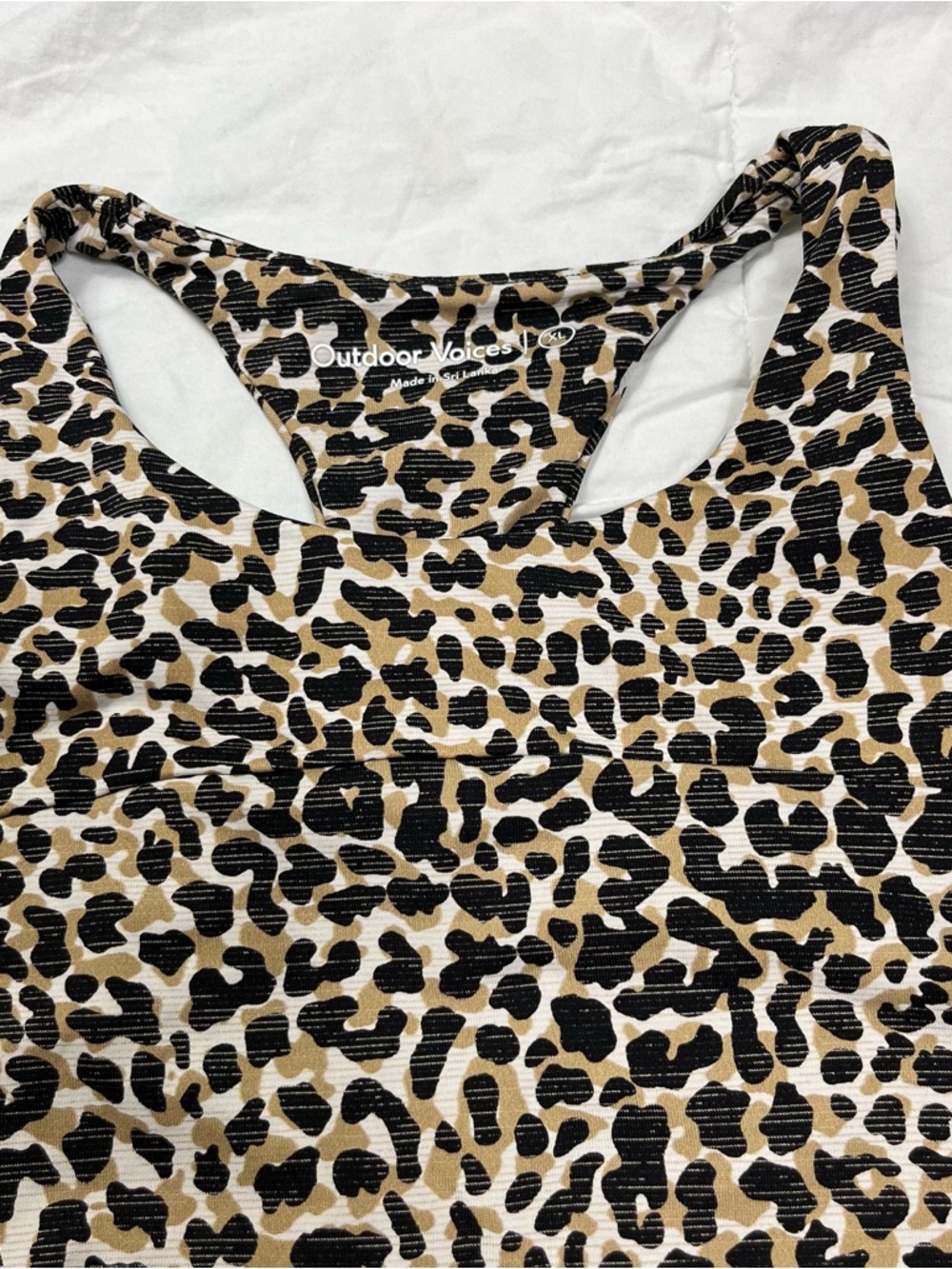 Outdoor Voices Move Free Leopard Print Sports Bra Women's Size XL - Picture 5 of 11